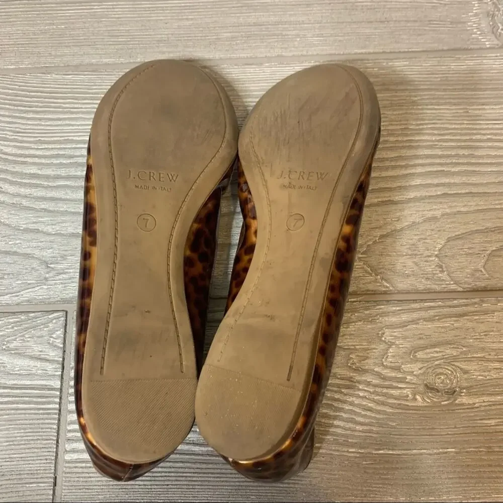 J. Crew patent leather leopard print ballet‎ flats sz 7